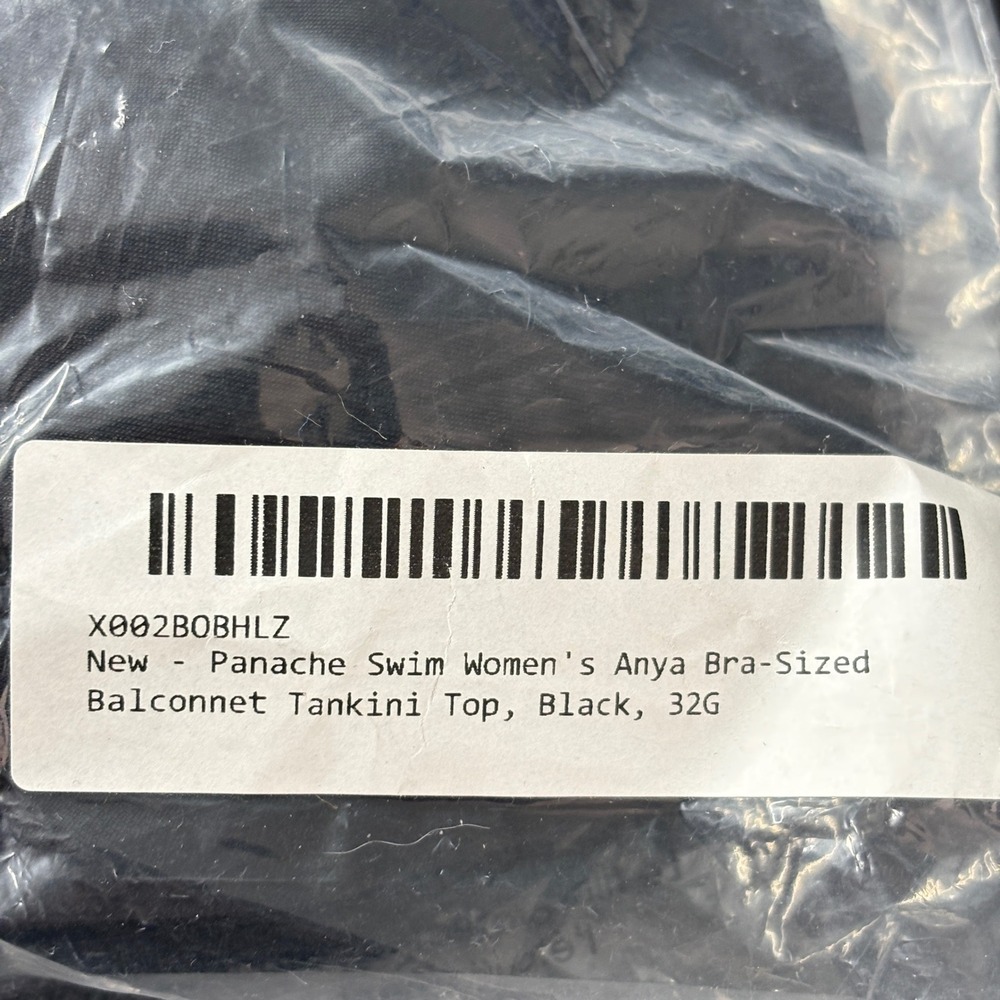 NWT Panache Womens Anya Tankini 32G Black Underwire Swim Top SW0881 Pool Beach